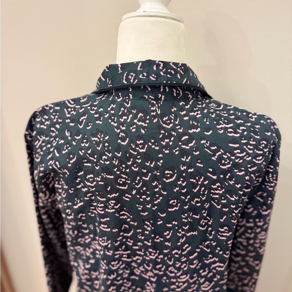Victoria’s Secret cotton Long Sleeve Button Up Green Leopard Night Shirt Size M - Picture 7 of 11